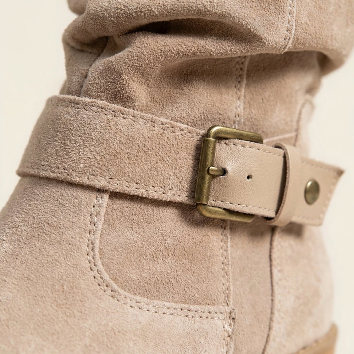 Charlize – Suede-Look Western Ankle Boots for Women