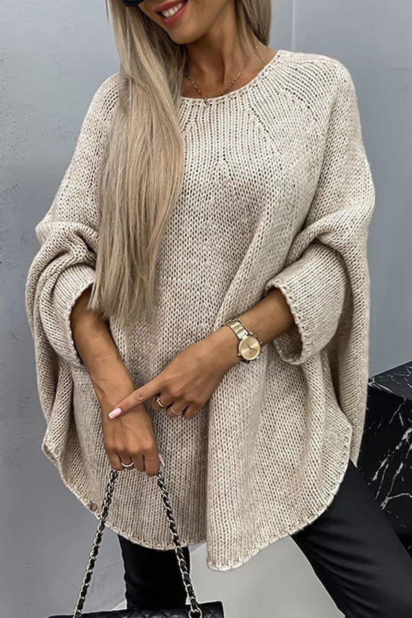 Yara – Chunky Ribbed Dolman Sleeve Sweater for Women