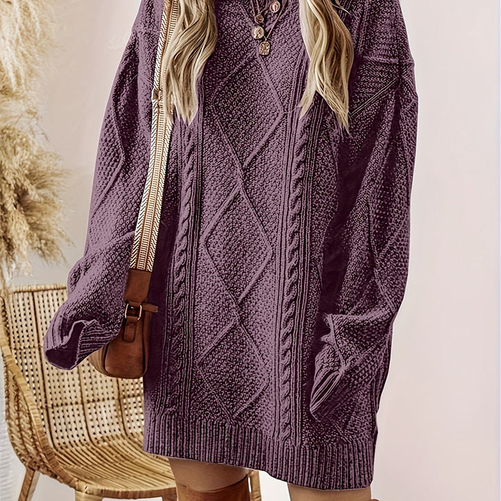 Romy – Cable-Stitch Oversized Sweater Dress for Women