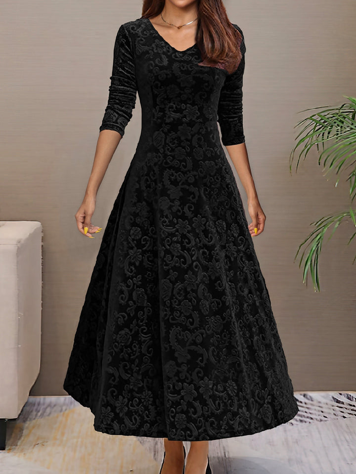 Nadya – Fit-and-Flare V-Neck Midi Dress for Women