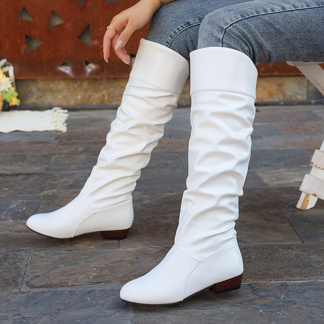 Carolina – Ruched Pull-On Over-the-Knee Boots for Women