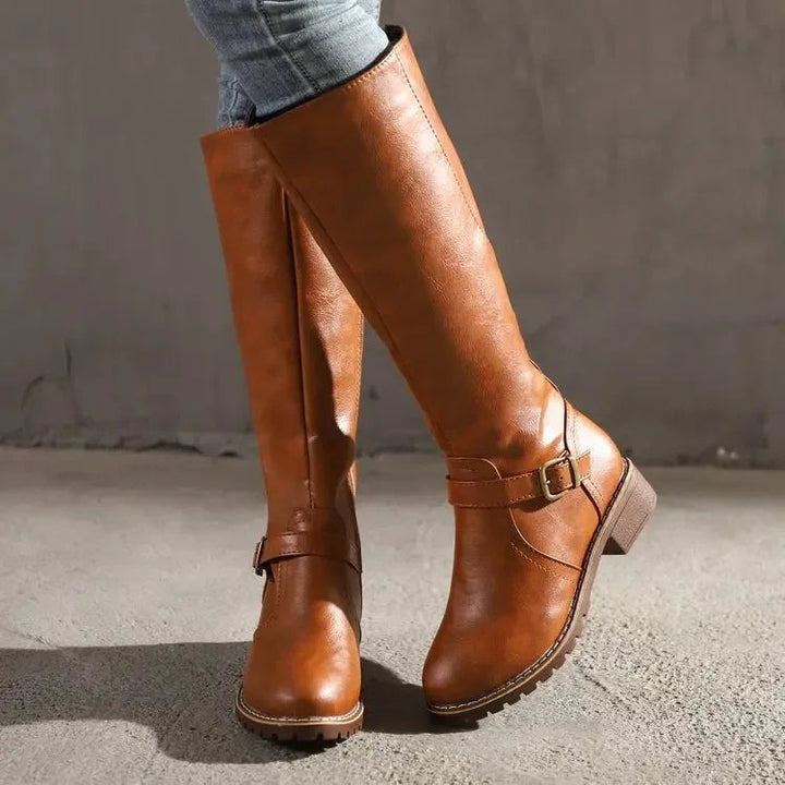 Bethel – Women's Side Zip Riding Boots with Ankle Buckle
