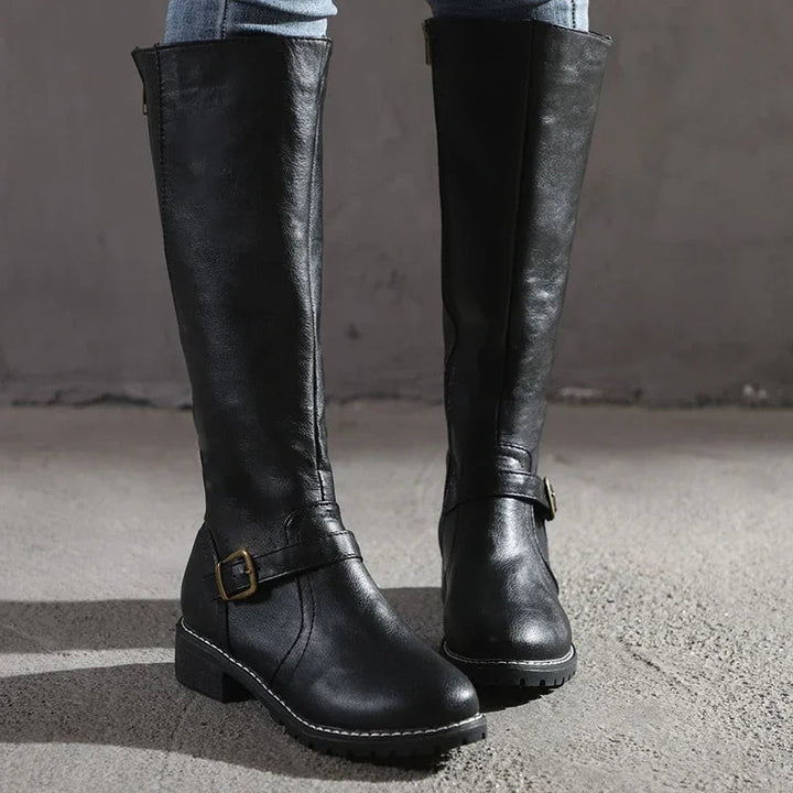 Bethel – Women's Side Zip Riding Boots with Ankle Buckle
