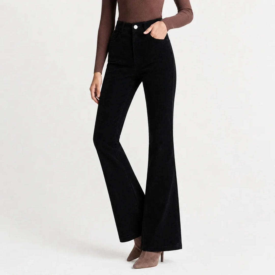 Birdie – Women's High-Rise Corduroy-Look Flared Pants