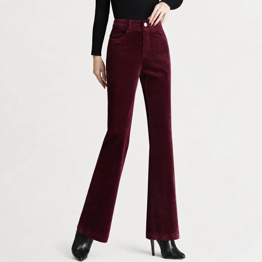 Birdie – Women's High-Rise Corduroy-Look Flared Pants
