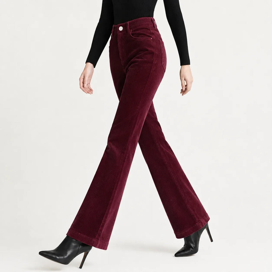 Birdie – Women's High-Rise Corduroy-Look Flared Pants