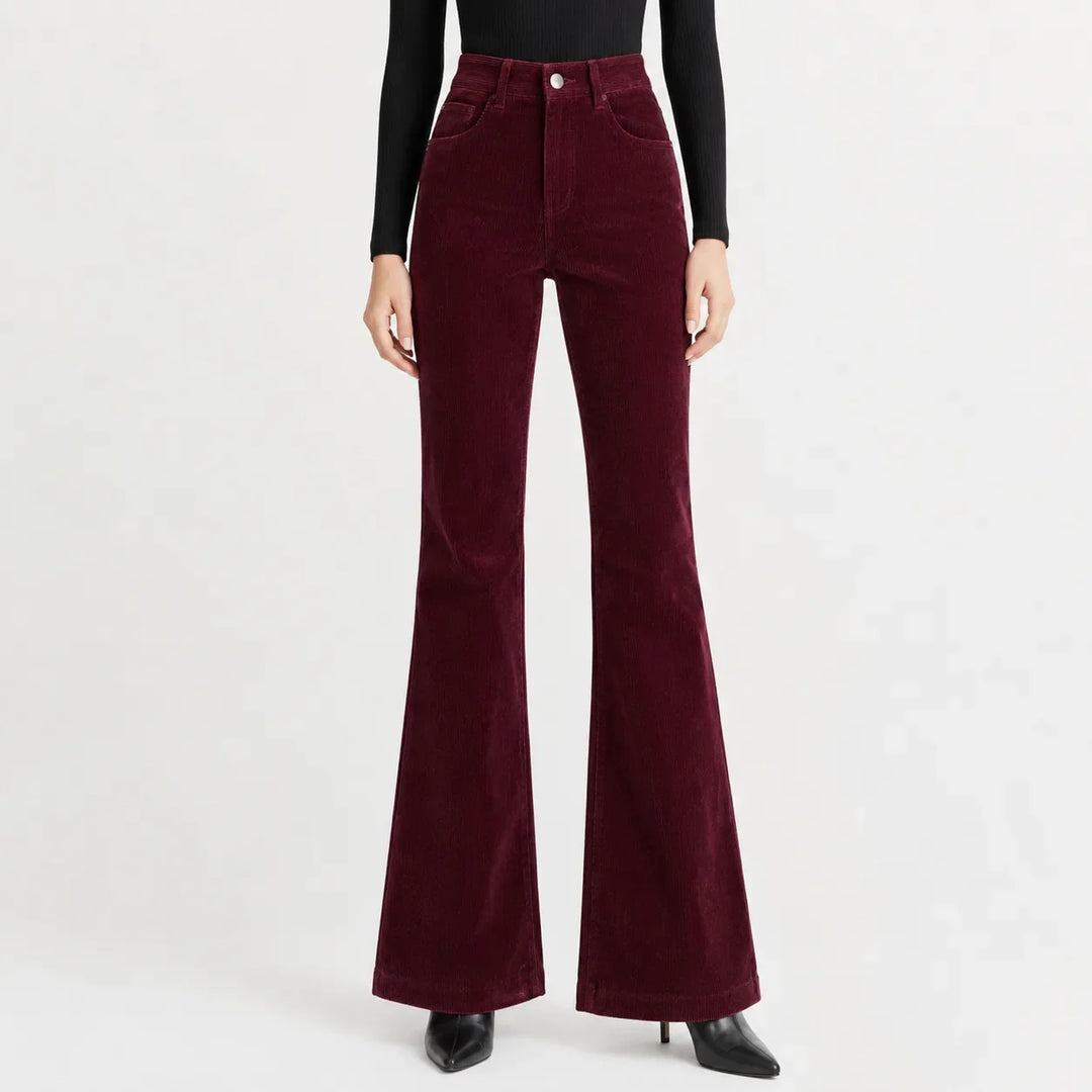 Birdie – Women's High-Rise Corduroy-Look Flared Pants