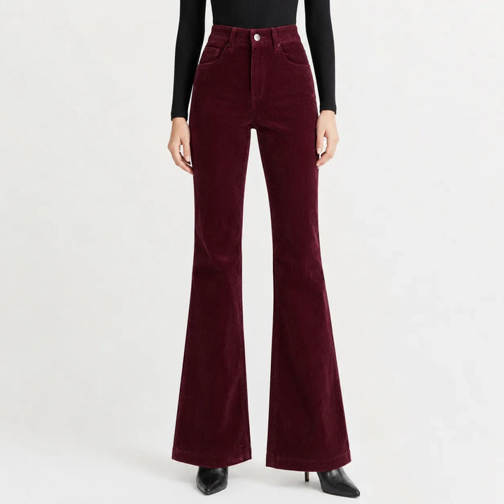 Birdie – Women's High-Rise Corduroy-Look Flared Pants