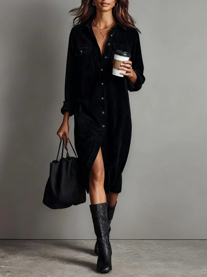 Cornelia | Chic Flared Hem Midi Dress