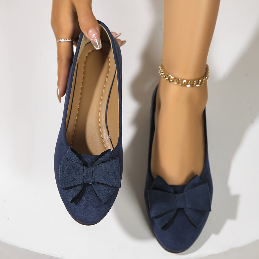Gloria – Chic Slip-On Ballet Flats with Bow Detail
