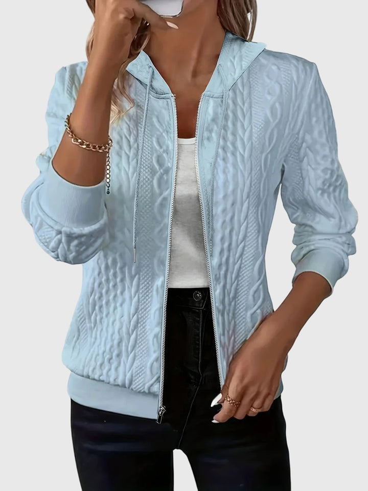 Jordan – Cable-Stitch Zip-Up Hoodie for Women