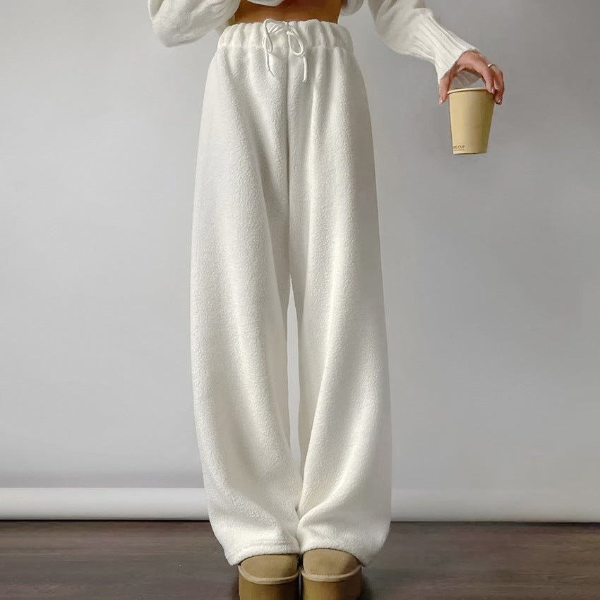 Cali – Women's Teddy Wide Leg Sweatpants with Drawstring