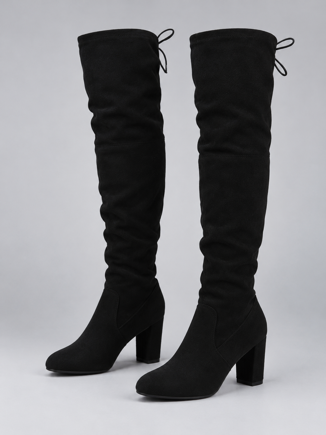 Carrie – Women's Suede-Look Block Heel Over-the-Knee Boots