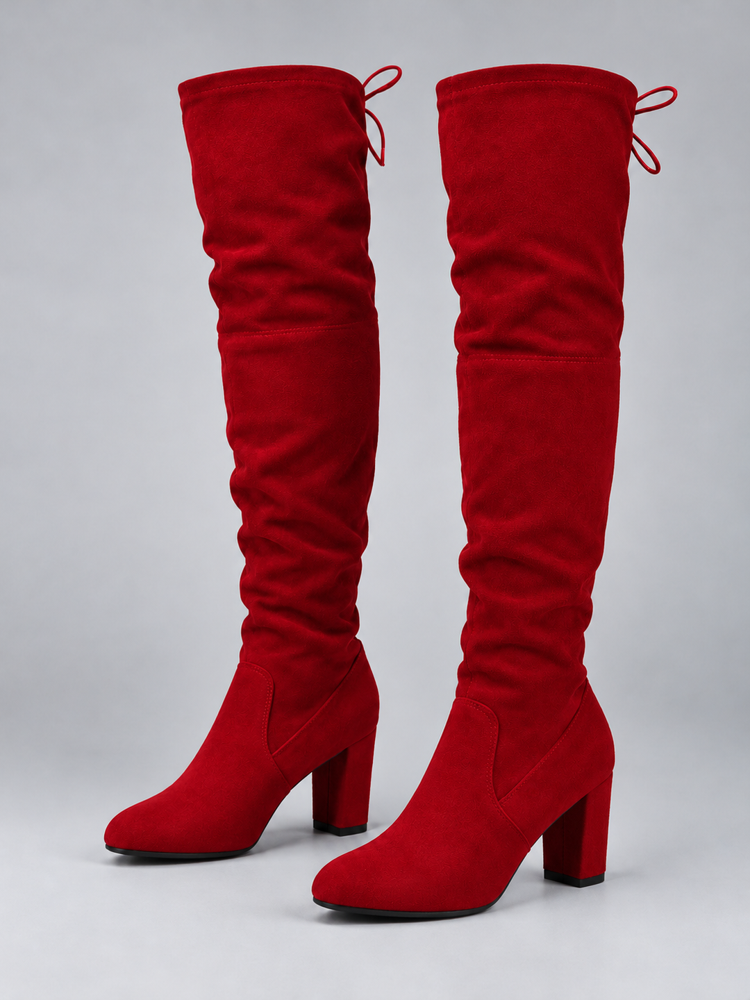 Carrie – Women's Suede-Look Block Heel Over-the-Knee Boots