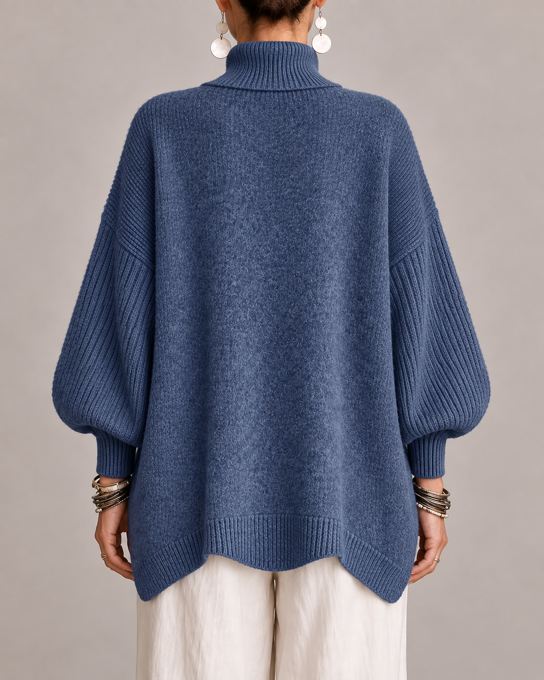 Casey – Women's Oversized Balloon Sleeve Turtleneck Sweater