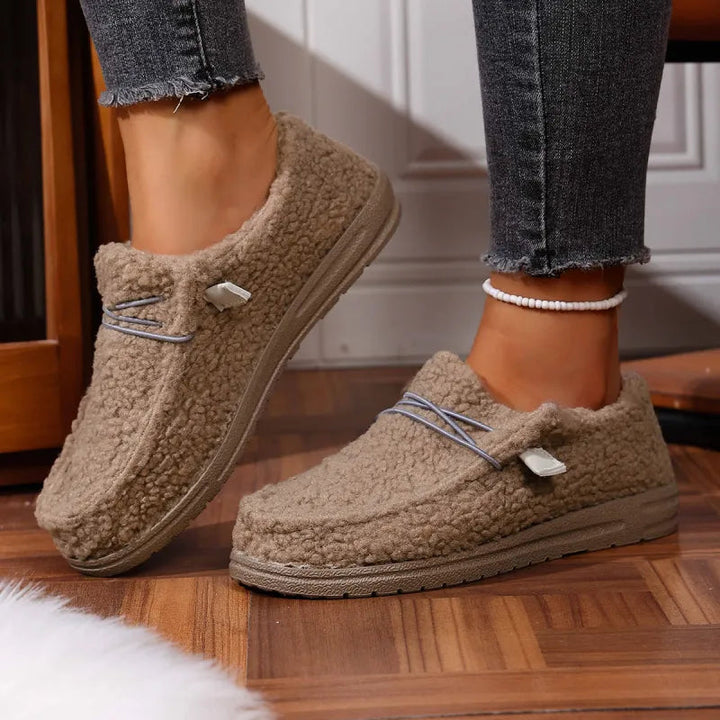 Cate – Women's Teddy Slip-On Slippers with Indoor Outdoor Sole