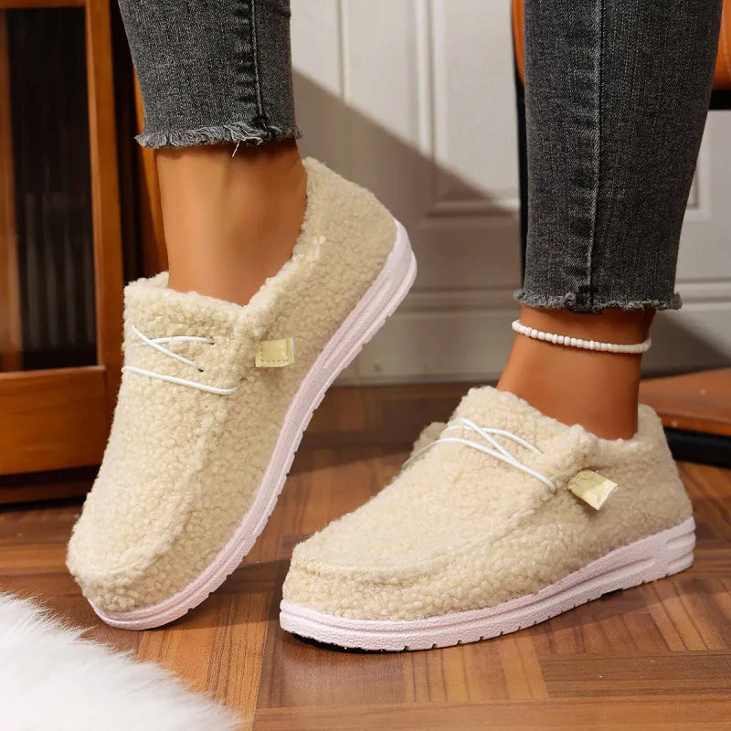 Cate – Women's Teddy Slip-On Slippers with Indoor Outdoor Sole