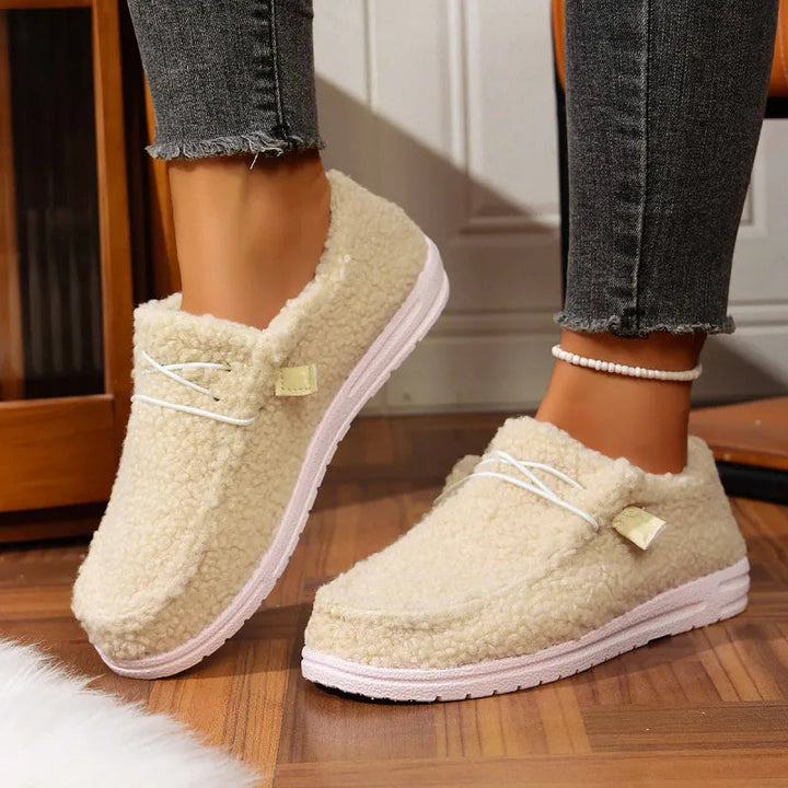 Cate – Women's Teddy Slip-On Slippers with Indoor Outdoor Sole