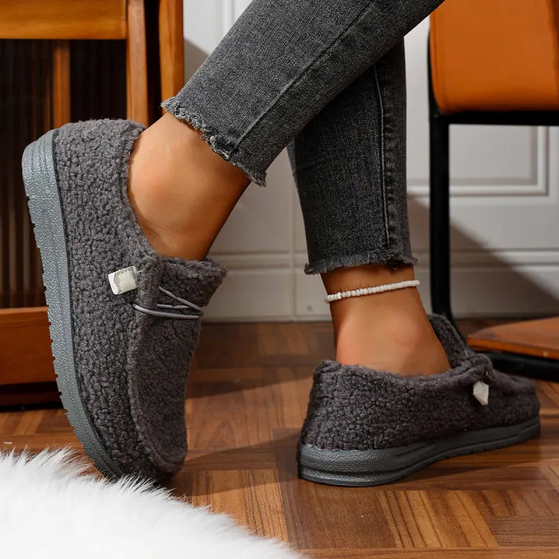 Cate – Women's Teddy Slip-On Slippers with Indoor Outdoor Sole
