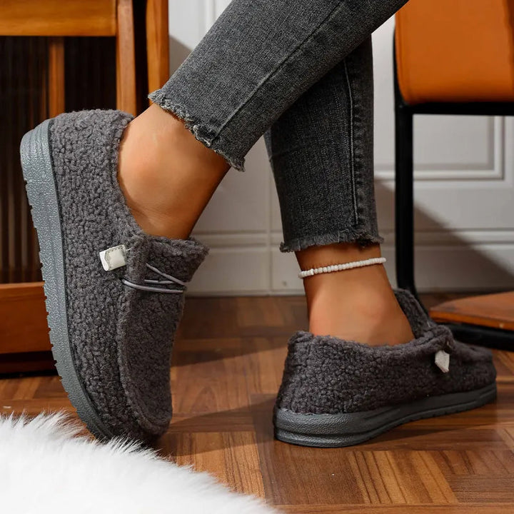 Cate – Women's Teddy Slip-On Slippers with Indoor Outdoor Sole