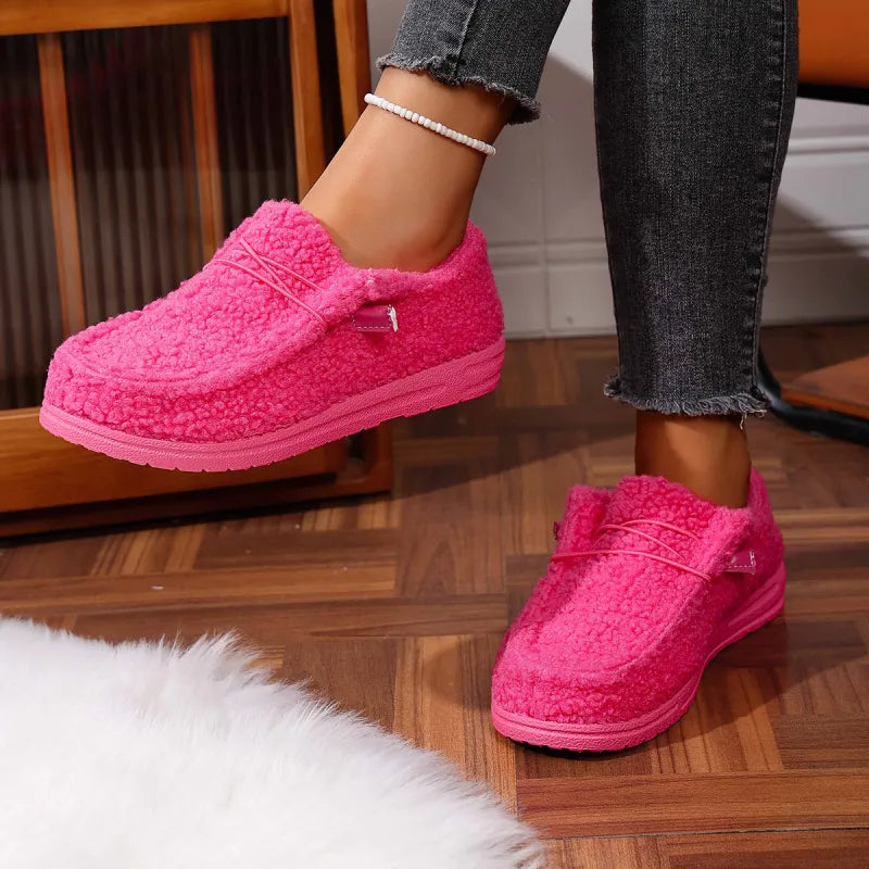 Cate – Women's Teddy Slip-On Slippers with Indoor Outdoor Sole