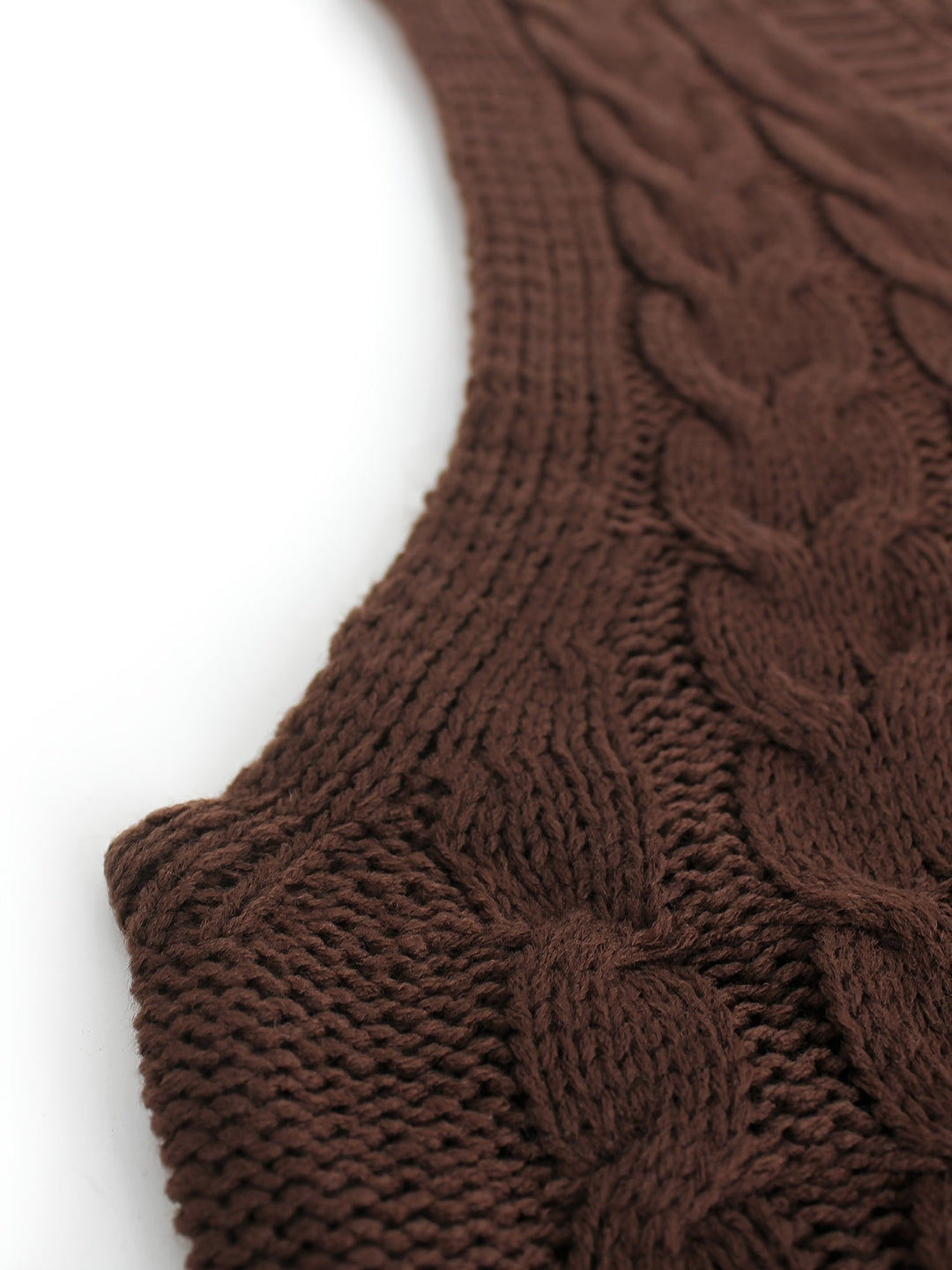 Gwendolen – Cable-Stitch V-Neck Sweater Vest for Women