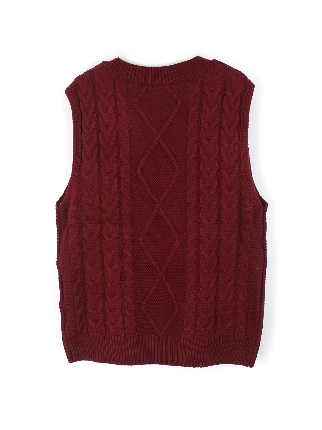 Gwendolen – Cable-Stitch V-Neck Sweater Vest for Women