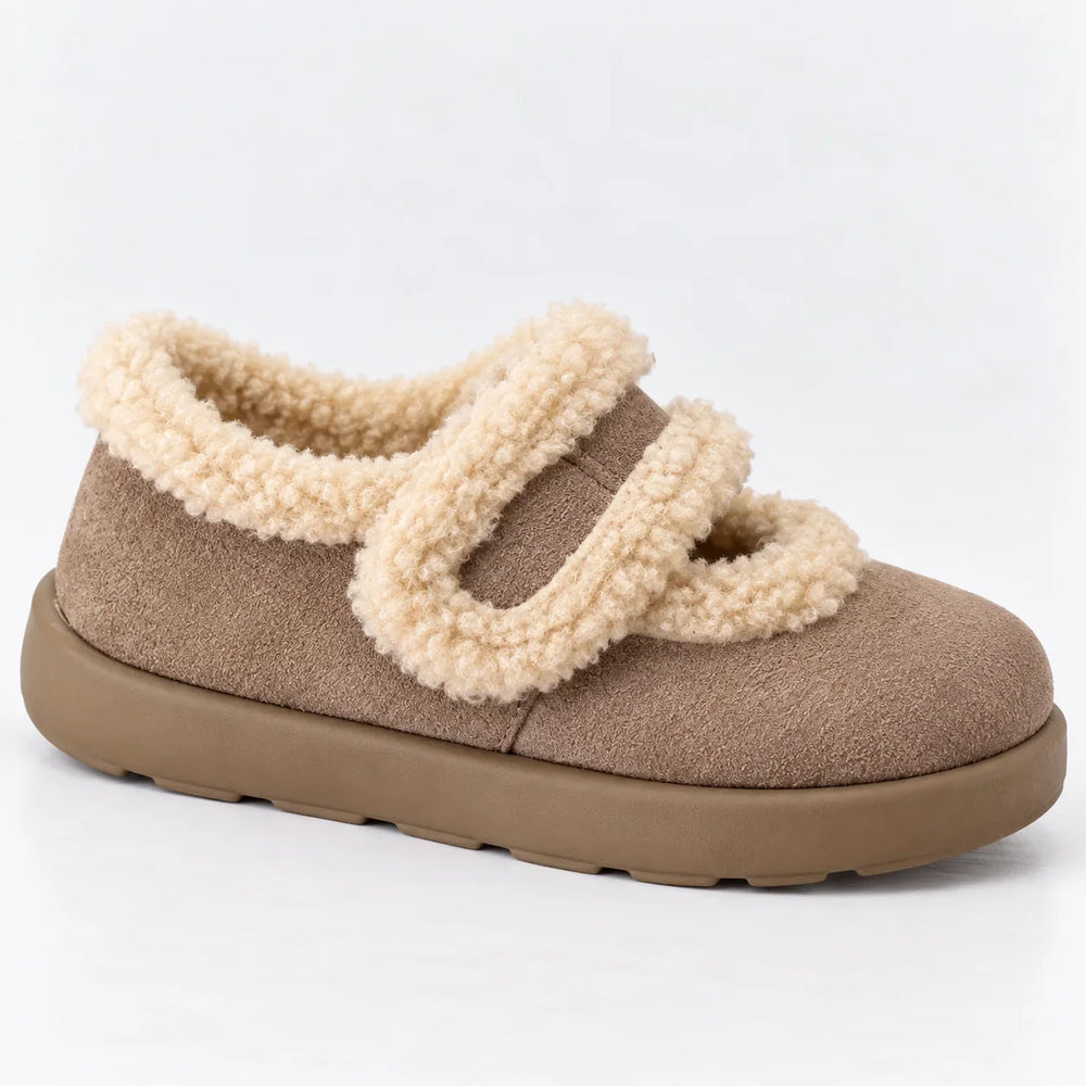 Clarice – Women's Sherpa Trim Mary Jane Slippers