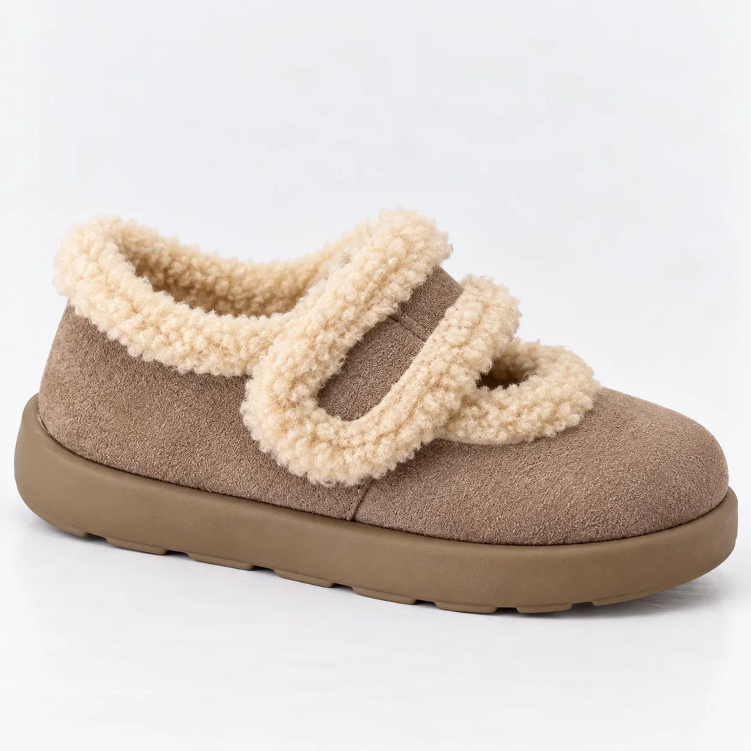 Clarice – Women's Sherpa Trim Mary Jane Slippers