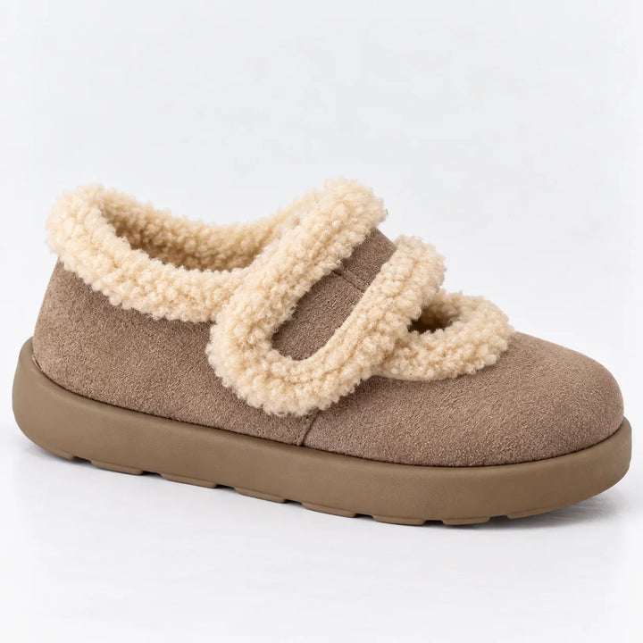 Clarice – Women's Sherpa Trim Mary Jane Slippers