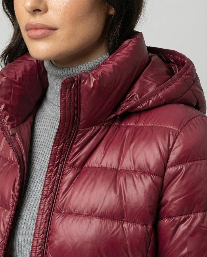 Marion – Hooded Down-Look Puffer Coat, Lightweight