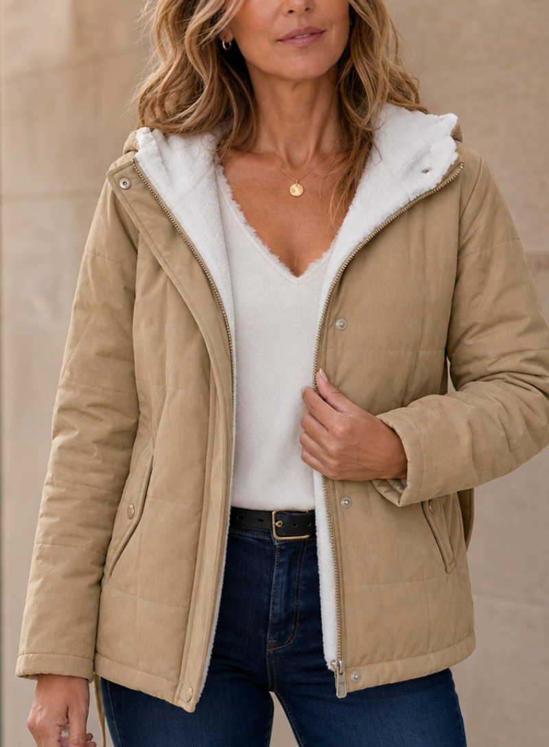 Collette – Women's Sherpa-Lined Hooded Quilted Jacket