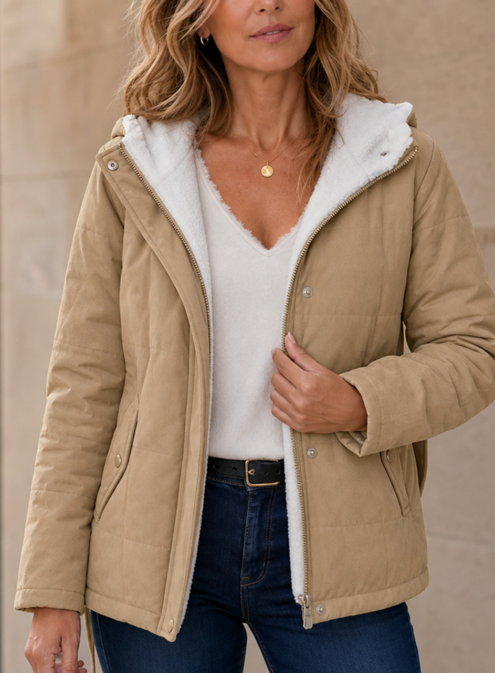 Collette – Women's Sherpa-Lined Hooded Quilted Jacket
