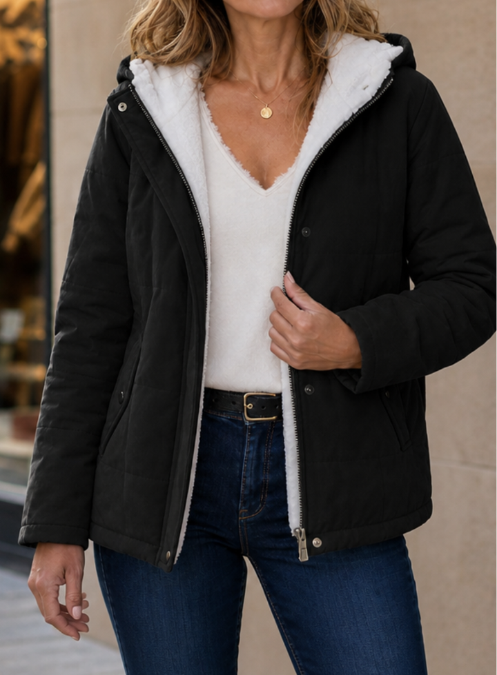 Collette – Women's Sherpa-Lined Hooded Quilted Jacket