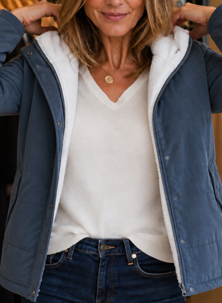 Collette – Women's Sherpa-Lined Hooded Quilted Jacket