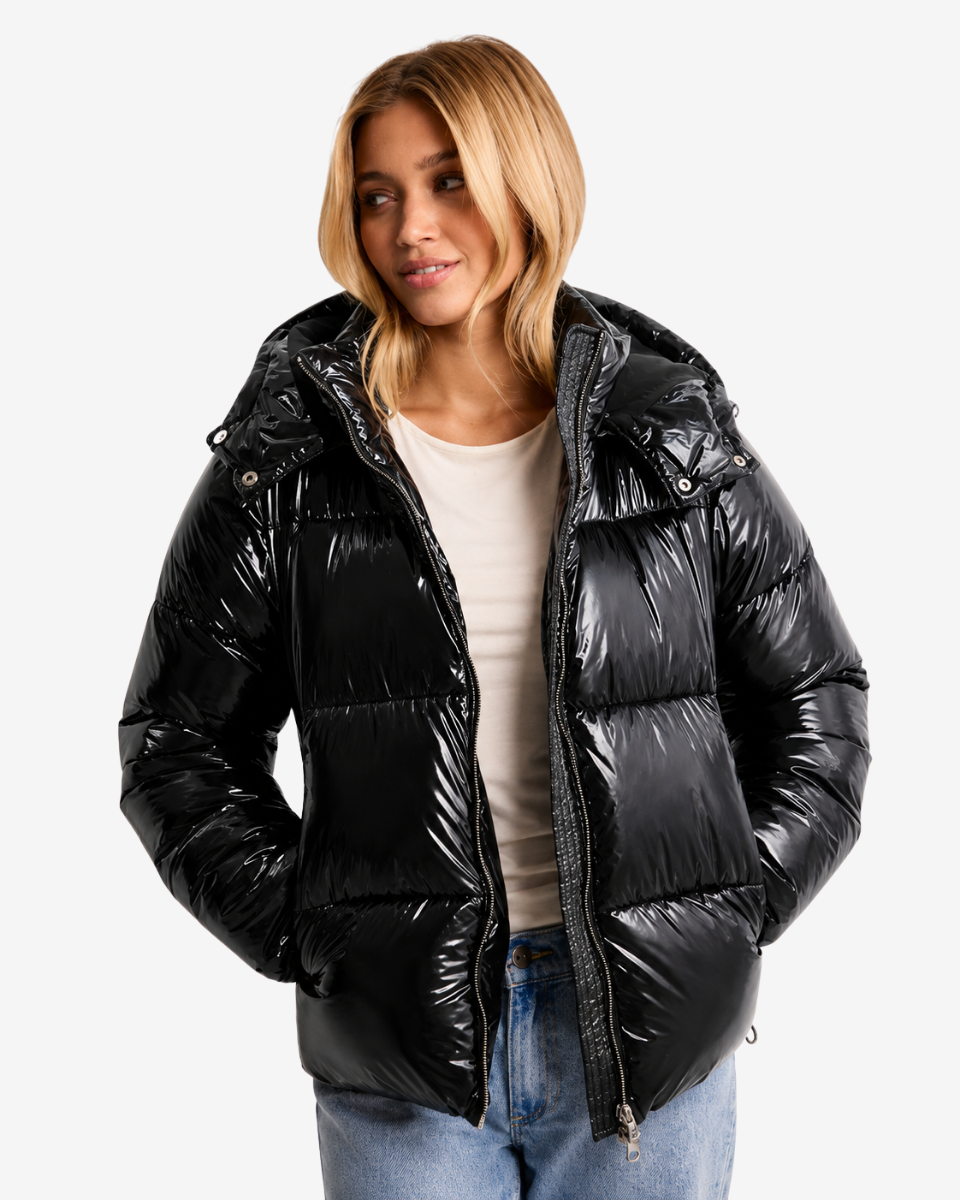 Corina – Women's Glossy Hooded Puffer Jacket