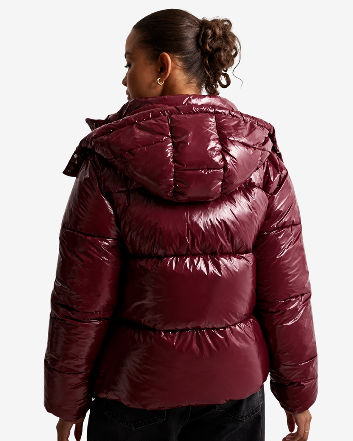 Corina – Women's Glossy Hooded Puffer Jacket