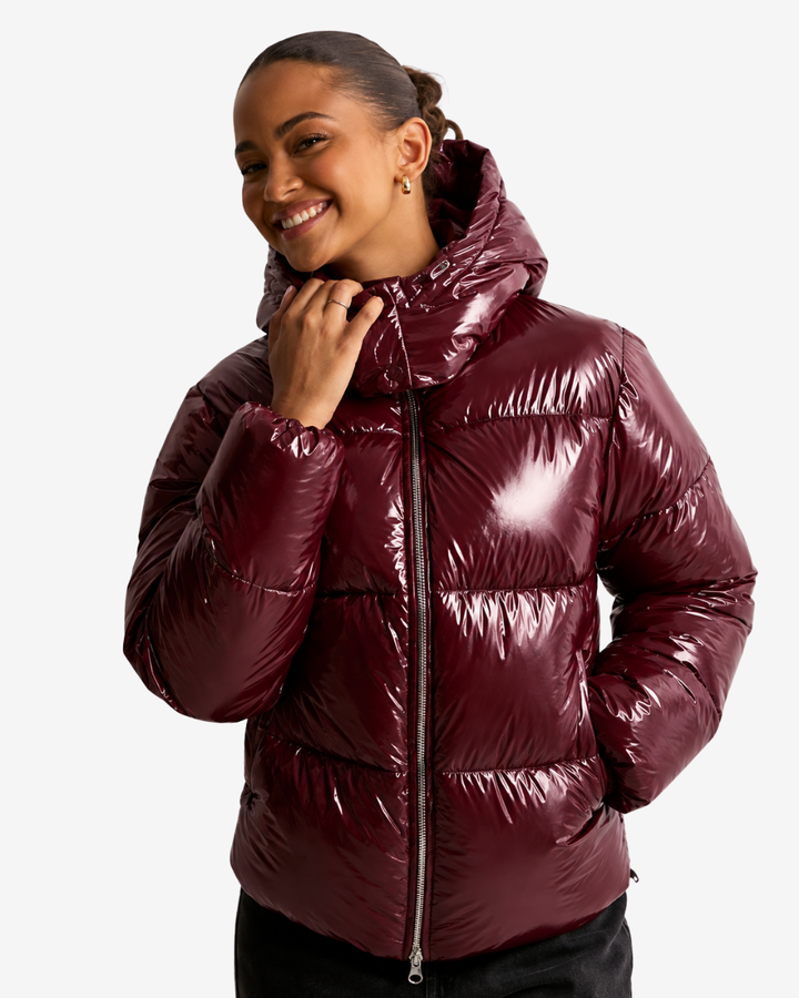 Corina – Women's Glossy Hooded Puffer Jacket