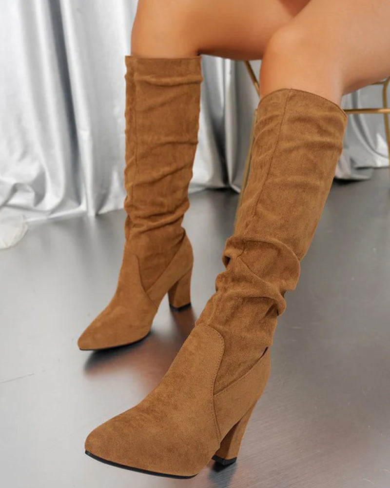 Mckenna – Slouch Block Heel Knee-High Boots for Women