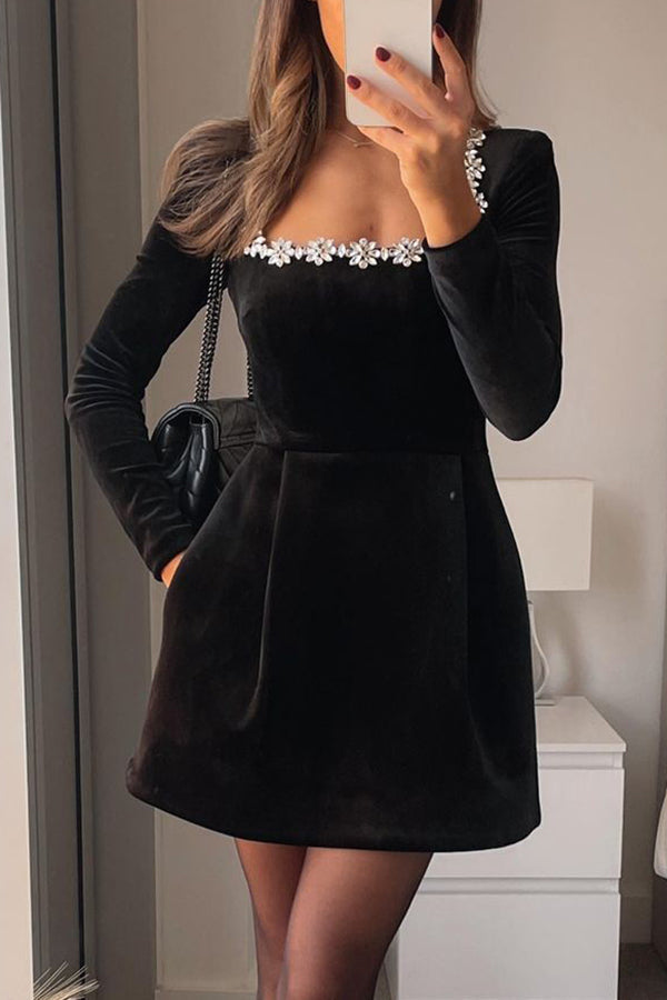 Nessa – Crystal-Trim Mini Dress for Women