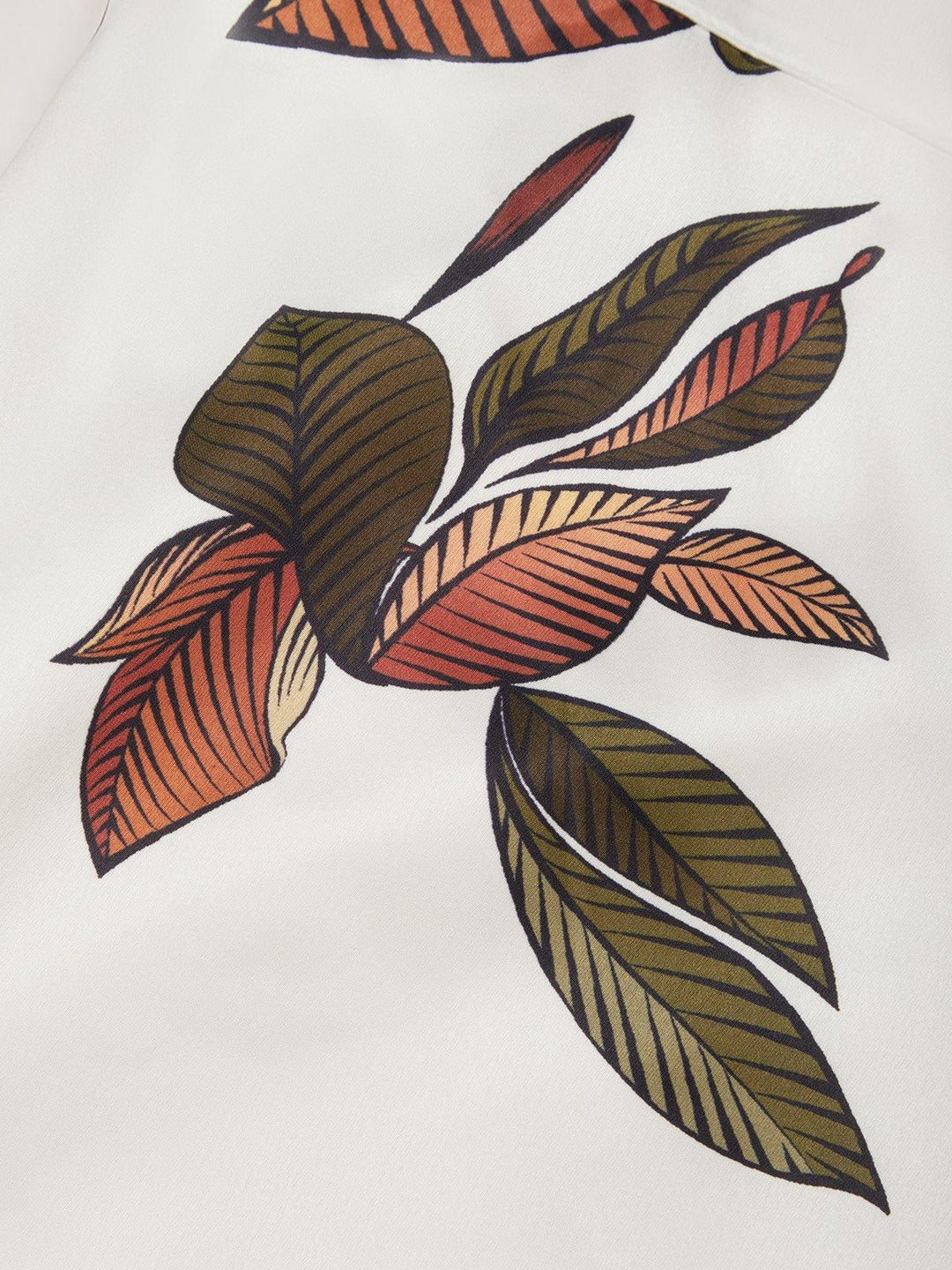 Harriet | Leaf Print Wrap Midi Dress with Tie Belt