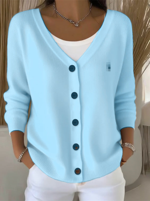 Greta – V-Neck Button-Front Cardigan for Fall