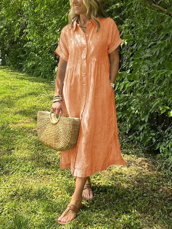 Ivy – Button-Up Casual Shirt Dress