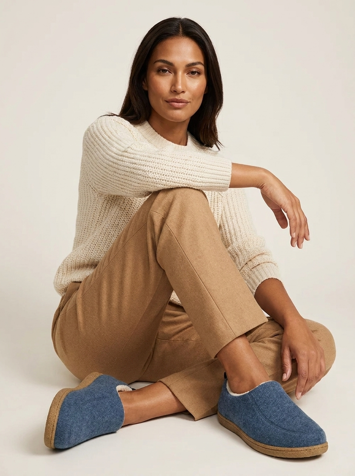 Dafne – Women's Wool-Look Felt House Slippers
