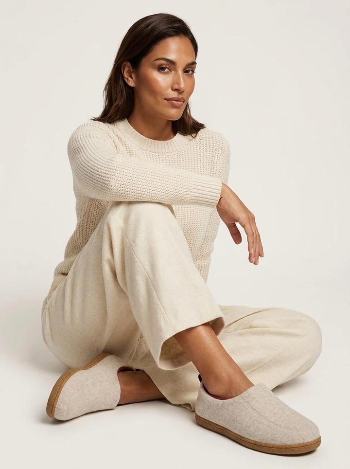 Dafne – Women's Wool-Look Felt House Slippers