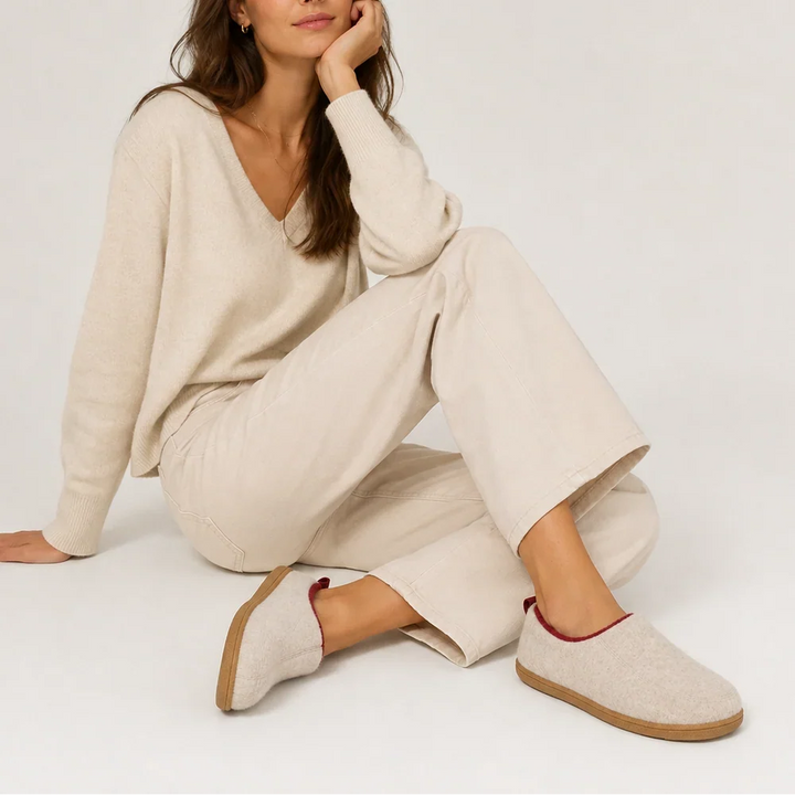 Dafne – Women's Wool-Look Felt House Slippers