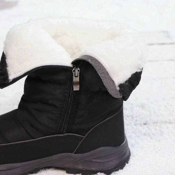 Damen Winterstiefel warm gefüttert wasserdicht rutschfeste Profilsohle