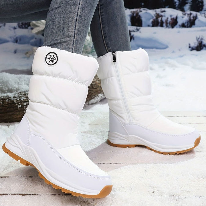 Damen Winterstiefel warm gefüttert wasserdicht rutschfeste Profilsohle