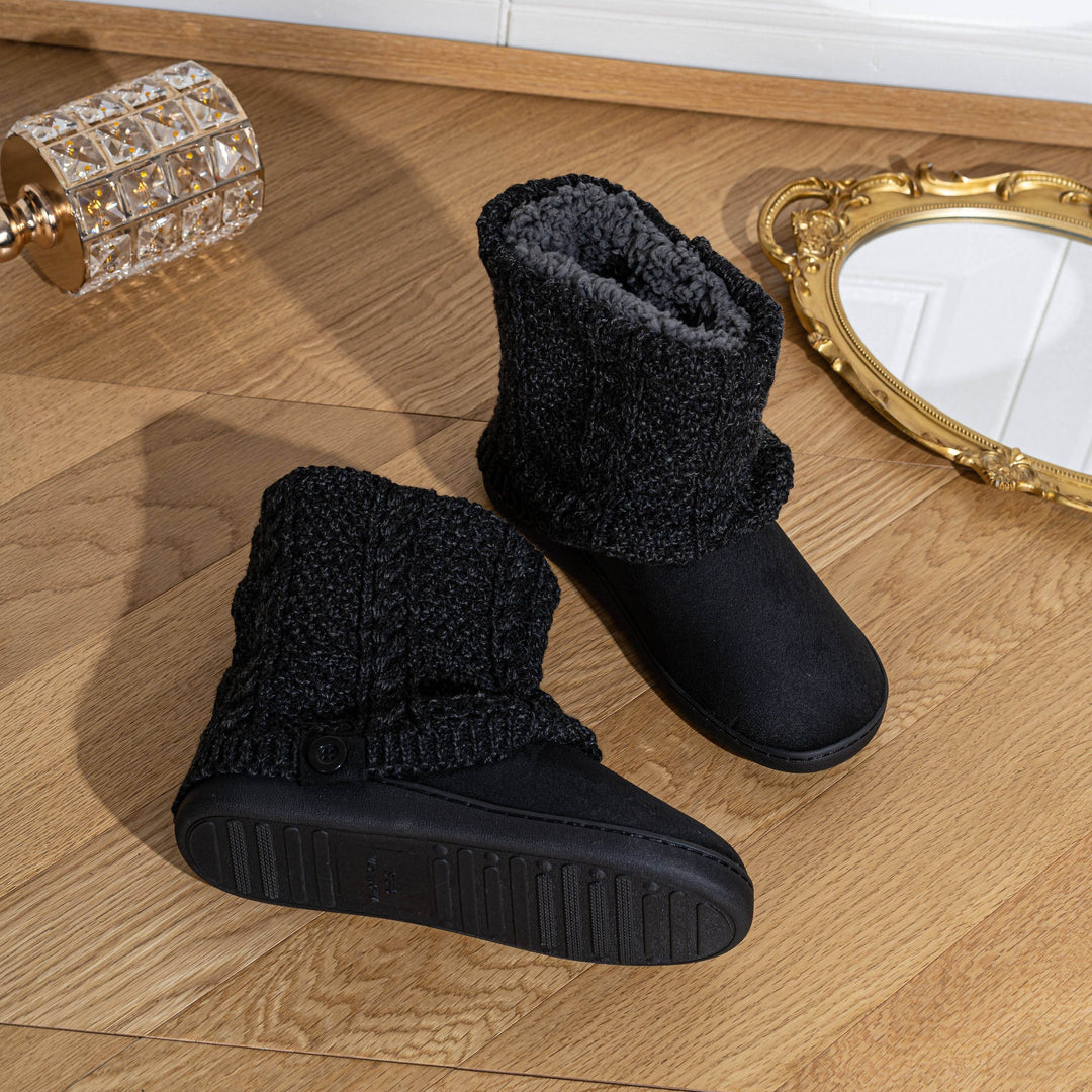 Darla – Women's Cable-Stitch Cuff Slipper Boots