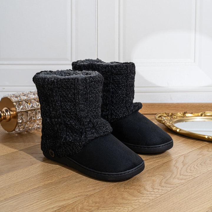 Darla – Women's Cable-Stitch Cuff Slipper Boots